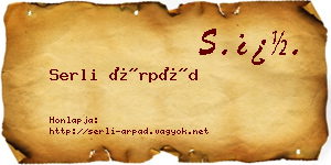 Serli Árpád névjegykártya