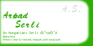 arpad serli business card
